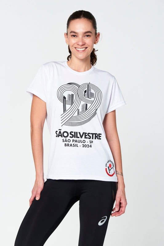 Camiseta Baby Look São Silvestre 99 anos - Branca