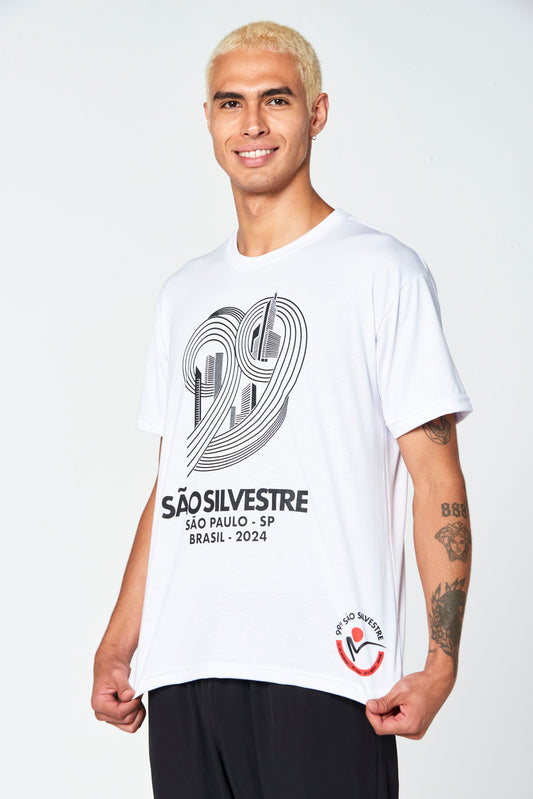 Camiseta Unissex São Silvestre 99 anos - Branca