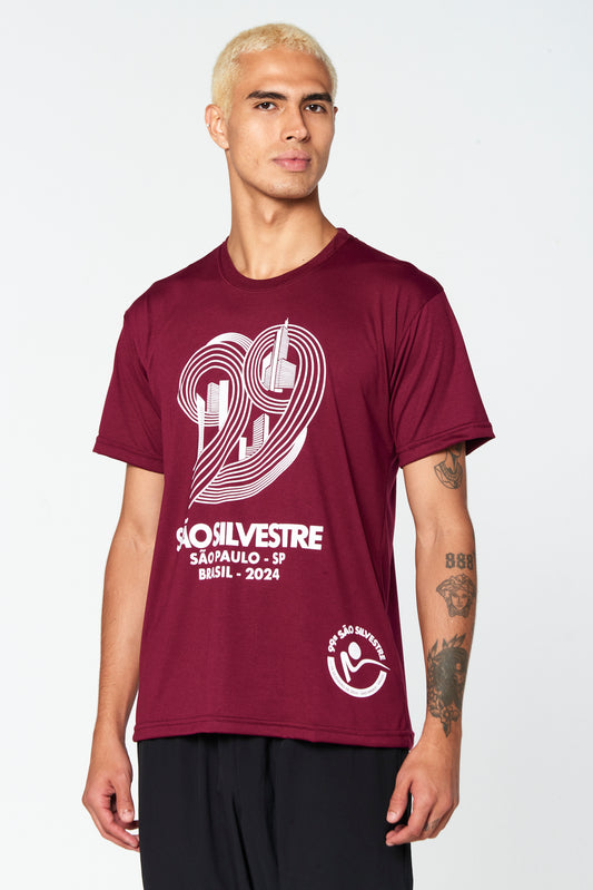 Camiseta Unissex São Silvestre 99 anos - Bordô
